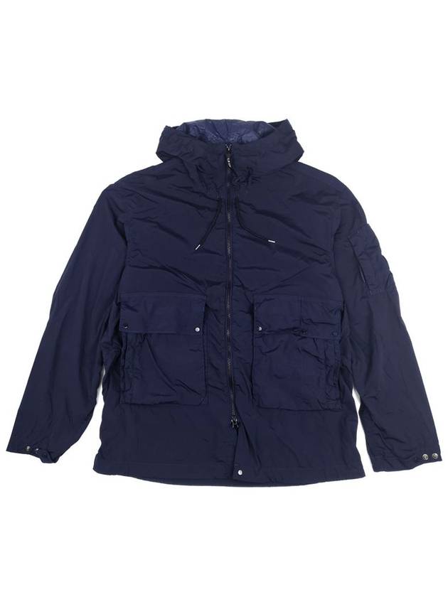 Lens Wappen Nycra Rain Hooded Jacket Navy - CP COMPANY - BALAAN 1