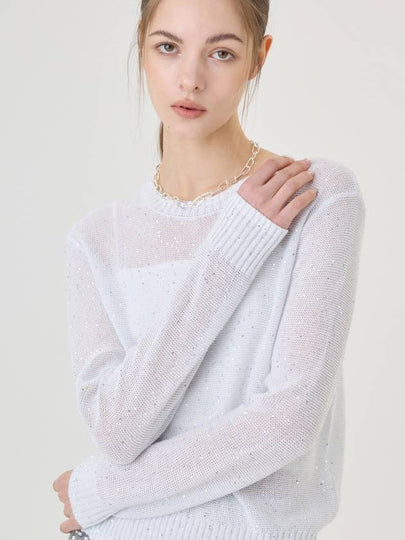 Linen Sequin Crochet Summer Long Sleeve Knit - RS9SEOUL - BALAAN 2