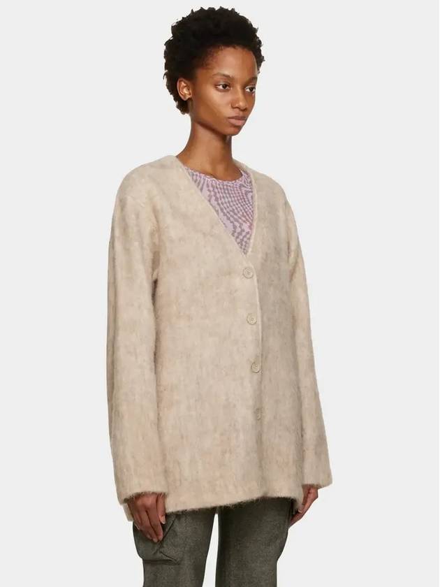 Mid Line Mohair V-Neck Cardigan Antique White - OUR LEGACY - BALAAN 5