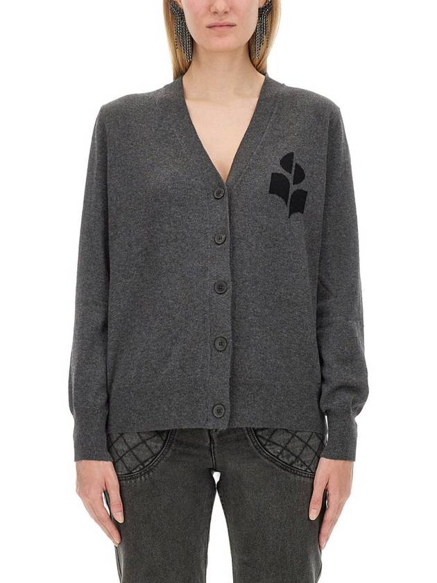 Karin Logo Cardigan Dark Grey - ISABEL MARANT ETOILE - BALAAN 2