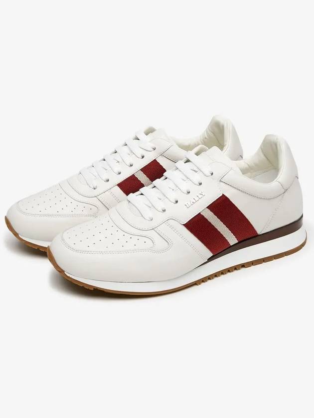 Astel Leather Low Top Sneakers White - BALLY - BALAAN 3