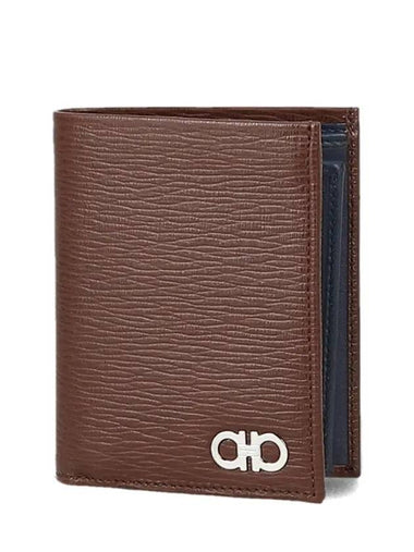 Revival Gancini Compact Half Wallet Brown - SALVATORE FERRAGAMO - BALAAN 1