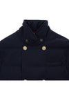 Double Breasted Padded Coat Navy - BRUNELLO CUCINELLI - BALAAN.