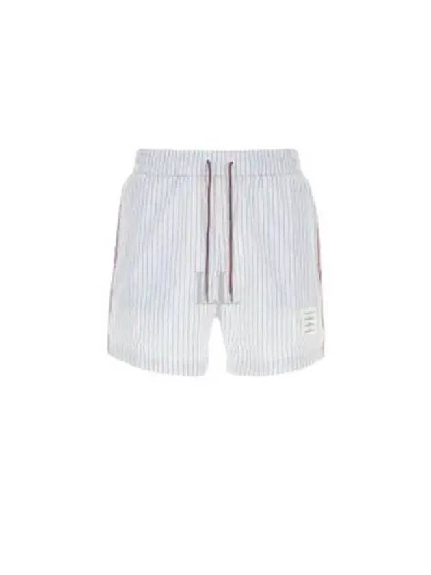 RWB Trimmed Striped Swim Shorts Light Blue - THOM BROWNE - BALAAN 2