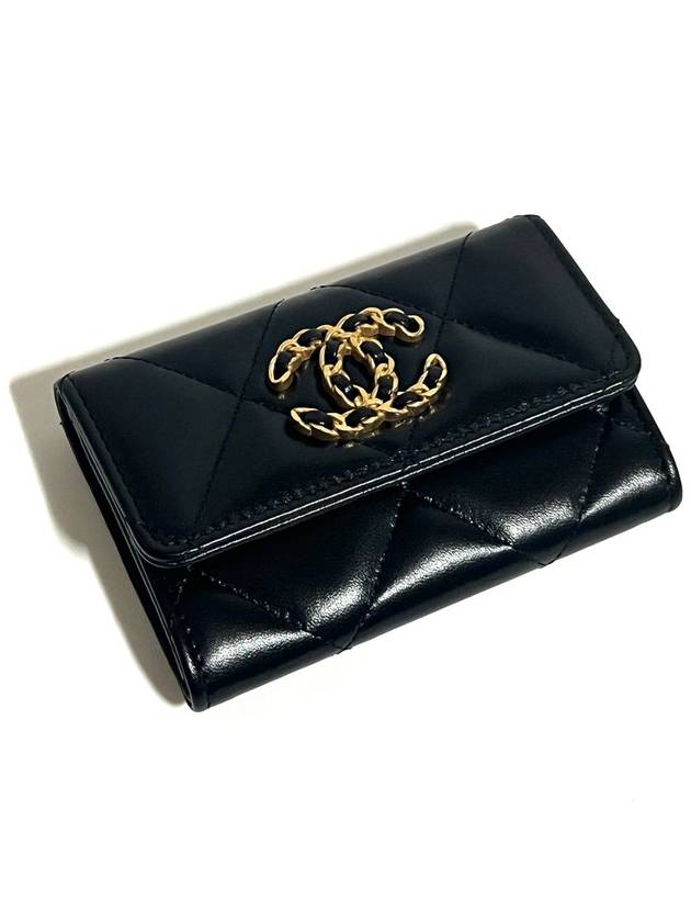 19 Gold Hardware Lambskin Flap Card Wallet Black - CHANEL - BALAAN 4