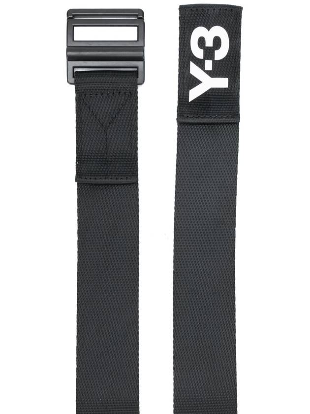 Men's Classic Logo Fabric Leather Belt Black - Y-3 - BALAAN 3