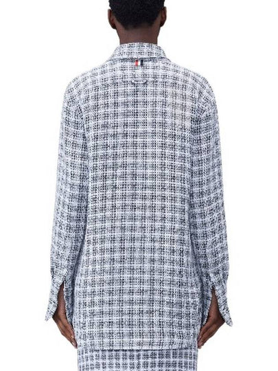 Thom Browne Ladies Check Crochet Tweed Oversized Shirt Brand Size 36 US Size 0 - THOM BROWNE - BALAAN 2