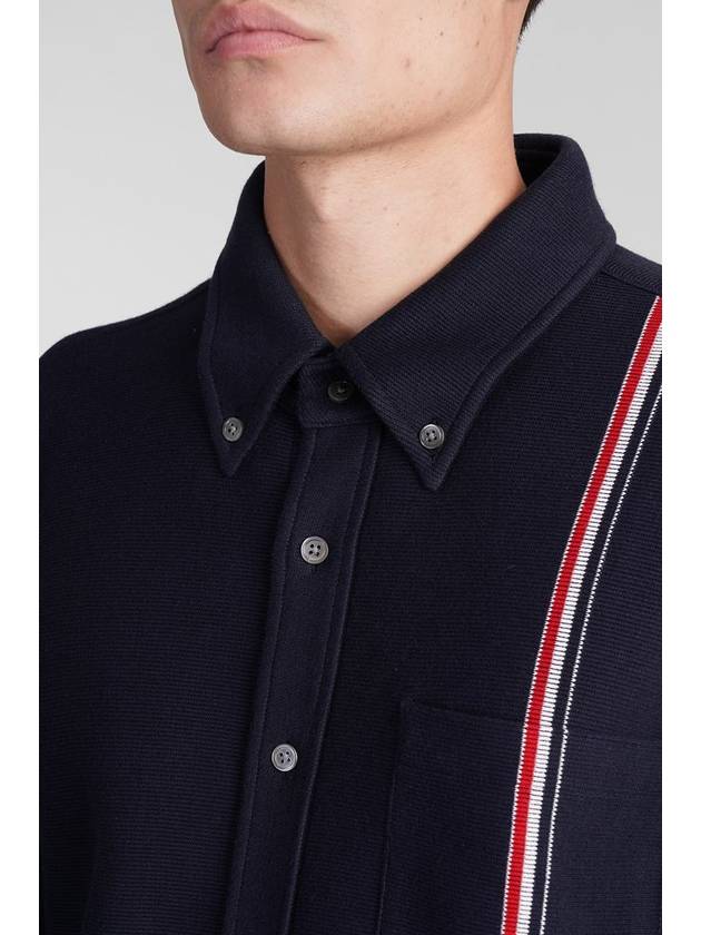 Double Face Knit Long Sleeve Shirt Navy - THOM BROWNE - BALAAN 6