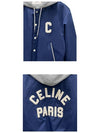 Oversized Teddy Nylon Hooded Jacket Navy - CELINE - BALAAN 6