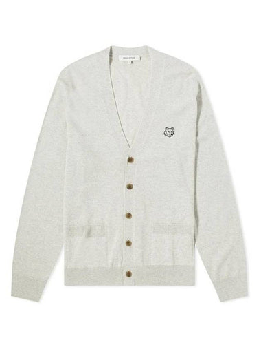 Bold Fox Head Patch Regular Cardigan Grey - MAISON KITSUNE - BALAAN 1