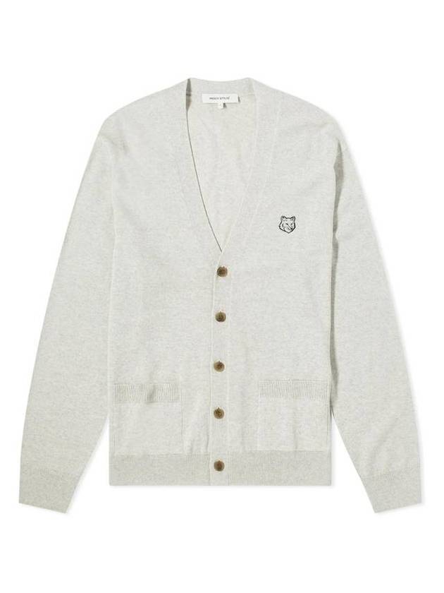 Bold Fox Head Patch Regular Cardigan Grey - MAISON KITSUNE - BALAAN 1