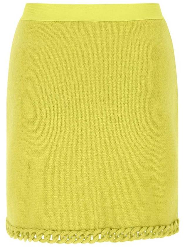 Women's Front Slit Wool Knit Scud Yellow - BOTTEGA VENETA - BALAAN 3