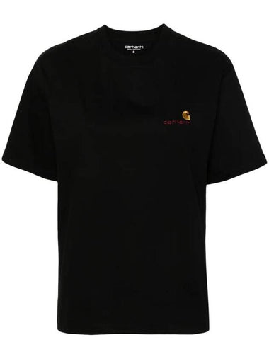 American Script Short Sleeve T-Shirt Black - CARHARTT WIP - BALAAN 1