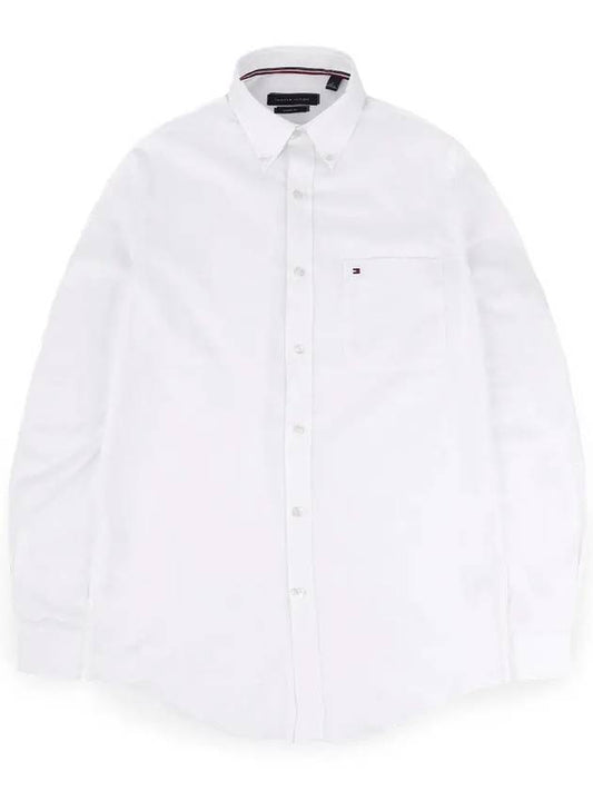 Men's Classic Fit Linen Cotton Shirt White TH114 - TOMMY HILFIGER - BALAAN 2