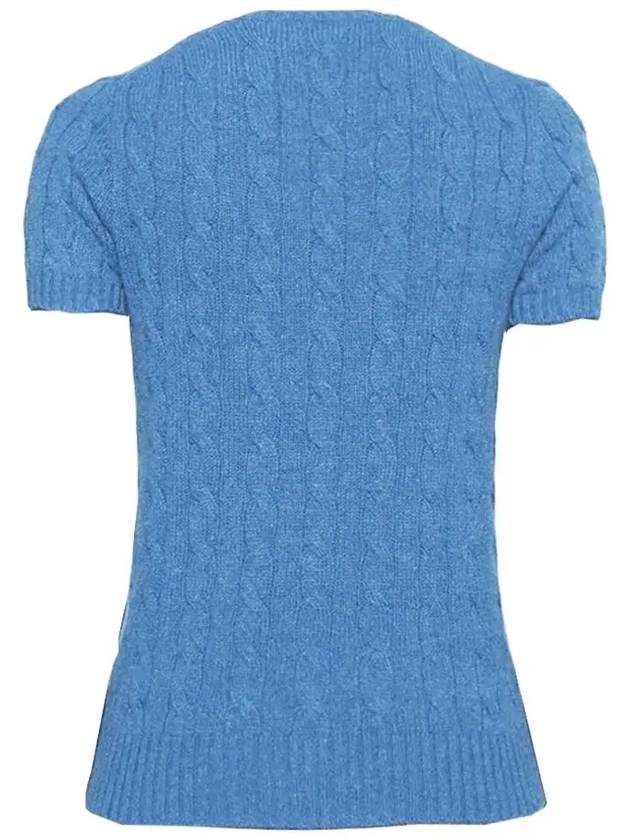 Embroidery Pony Shorts Sleeve Knit Top Blue - POLO RALPH LAUREN - BALAAN 4