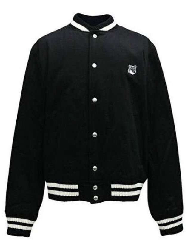 Cotton Satin Teddy Jacket Black - MAISON KITSUNE - BALAAN 2