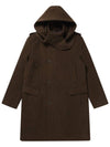 Men's Angora Blended Detachable Hooded Coat Dark Brown SW23ICCO04DB - SOLEW - BALAAN 1