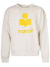 Mikoy Big Logo Cotton Sweatshirt Yellow Ecru - ISABEL MARANT - BALAAN 3