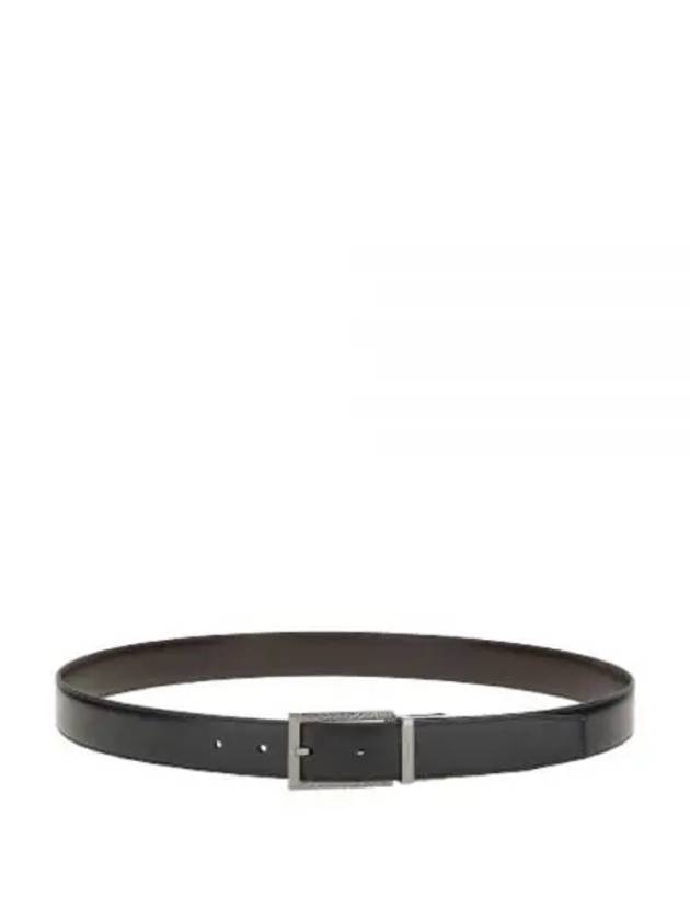 Salvatore Men's Reversible Adjustable Leather Belt Black - SALVATORE FERRAGAMO - BALAAN.