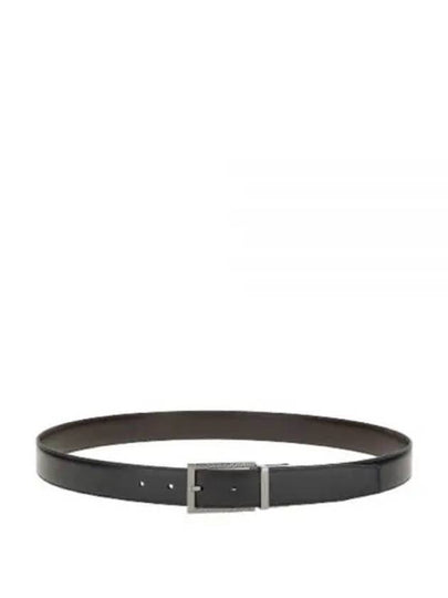 Men's Reversible Adjustable Leather Belt Black - SALVATORE FERRAGAMO - BALAAN 2