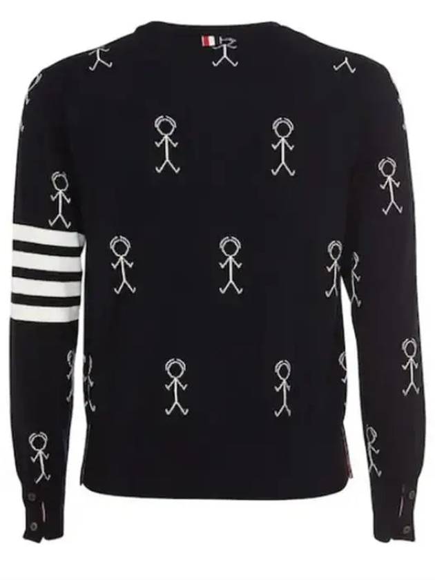 Mr. Thom Icon Diagonal Knit Top Navy - THOM BROWNE - BALAAN 3