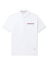 Men's Three Stripes Pocket Mercerized Short Sleeve Polo Shirt White - THOM BROWNE - BALAAN 2