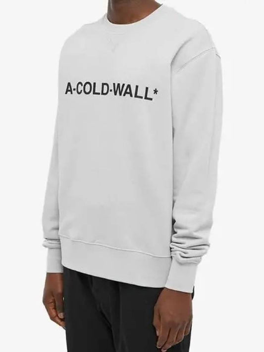 A COLD WALL Men s Light Gray Essential Logo Sweatshirt AC223MMT082I - A-COLD-WALL - BALAAN 2