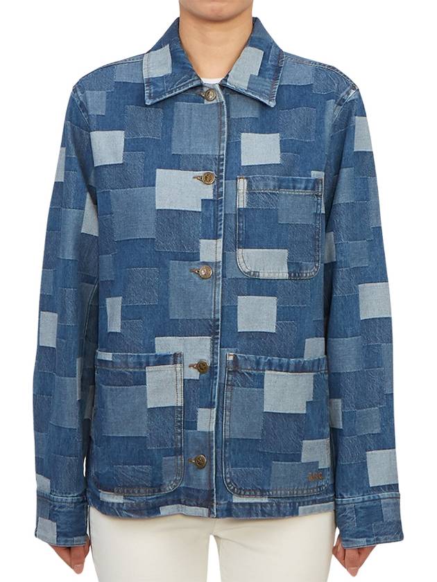 Silva Logo Patchwork Denim Jacket Blue - A.P.C. - BALAAN 4