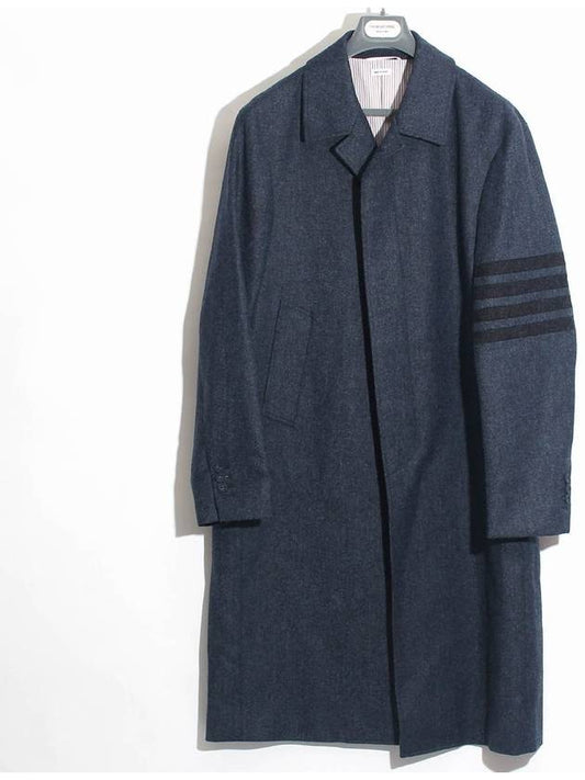 Men's Donegal Tweed 4 Bar Wool Single Coat Blue - THOM BROWNE - BALAAN 2