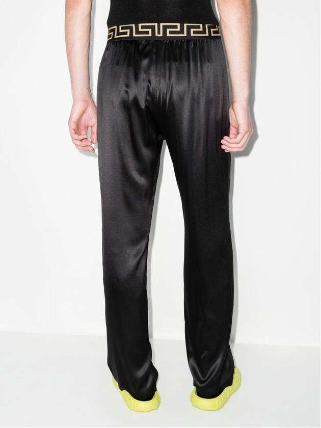 Medusa Greca Band Silk Pajama Pants Black - VERSACE - BALAAN.