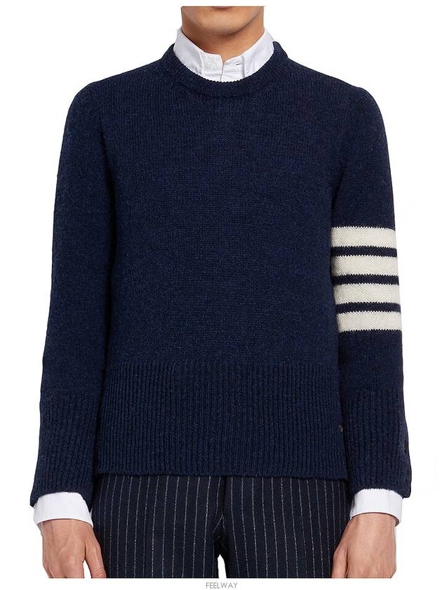 4 Bar Logo Wool Knit Top Grey - THOM BROWNE - BALAAN 6