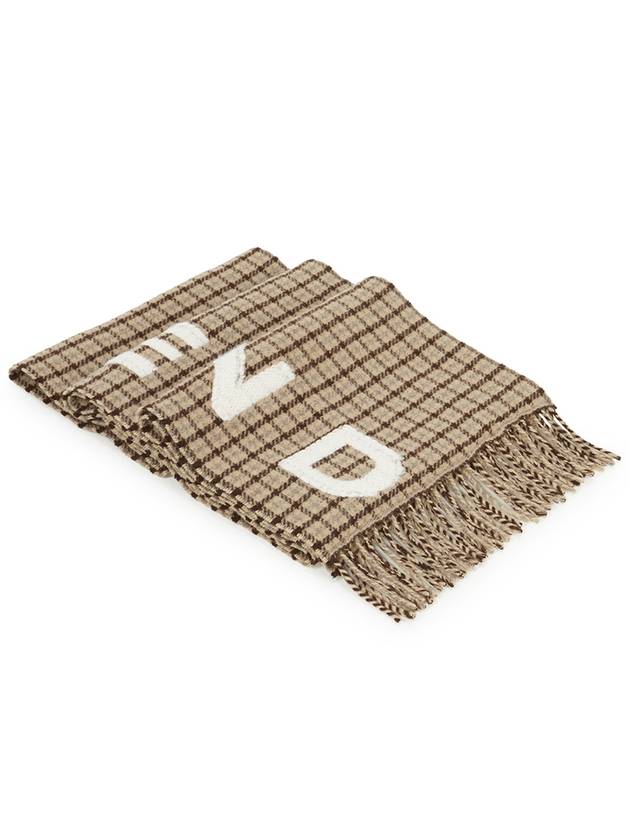 Wool Blend Logo Scarf Camel - MAX MARA - BALAAN 3