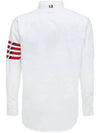 Men's Oxford 4-Bar Arm Band Long Sleeve Shirt White - THOM BROWNE - BALAAN 3