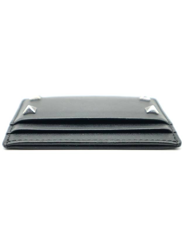 Valentino 1Y2P0655VH3 Black Leather Rockstud Card Wallet - VALENTINO - BALAAN 5