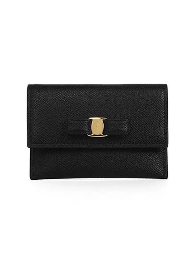 Vara Bow Card Walletr Black - SALVATORE FERRAGAMO - BALAAN 2