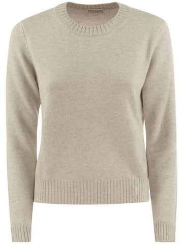 Shiny cuff detail knit jumper M12722300P_C9610 - BRUNELLO CUCINELLI - BALAAN 1