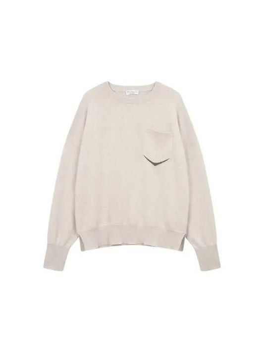 Shimaeul 8th Anniversary 10 e Point 9 8 Women s Cashmere Drop Shoulder Knit Beige - BRUNELLO CUCINELLI - BALAAN 1