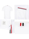 Men's Medium Weight Jersey Tipped Pocket Crewneck Short Sleeve T-Shirt White - THOM BROWNE - BALAAN 4