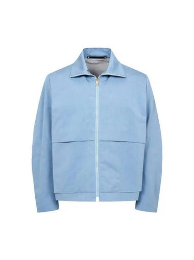 Funnel neck silk cotton jacket blue - PAUL SMITH - BALAAN 1