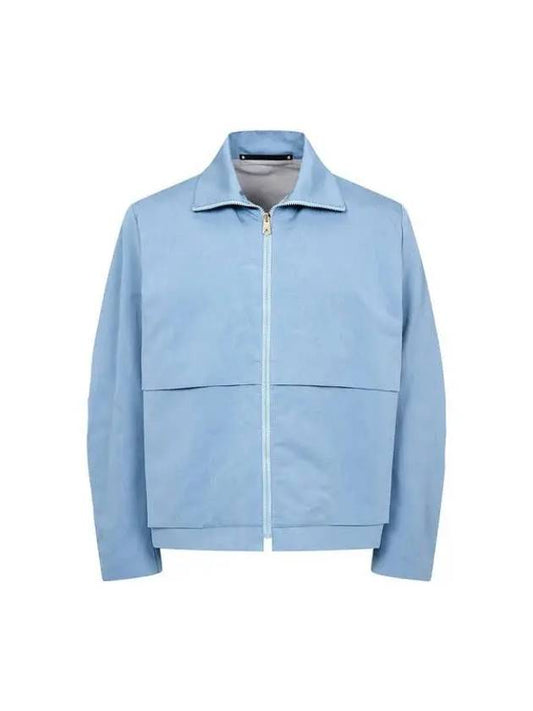 Funnel neck silk cotton jacket blue - PAUL SMITH - BALAAN 1