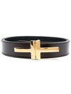 T Buckle Leather Belt 30MM Dark Brown· - TOM FORD - BALAAN 2