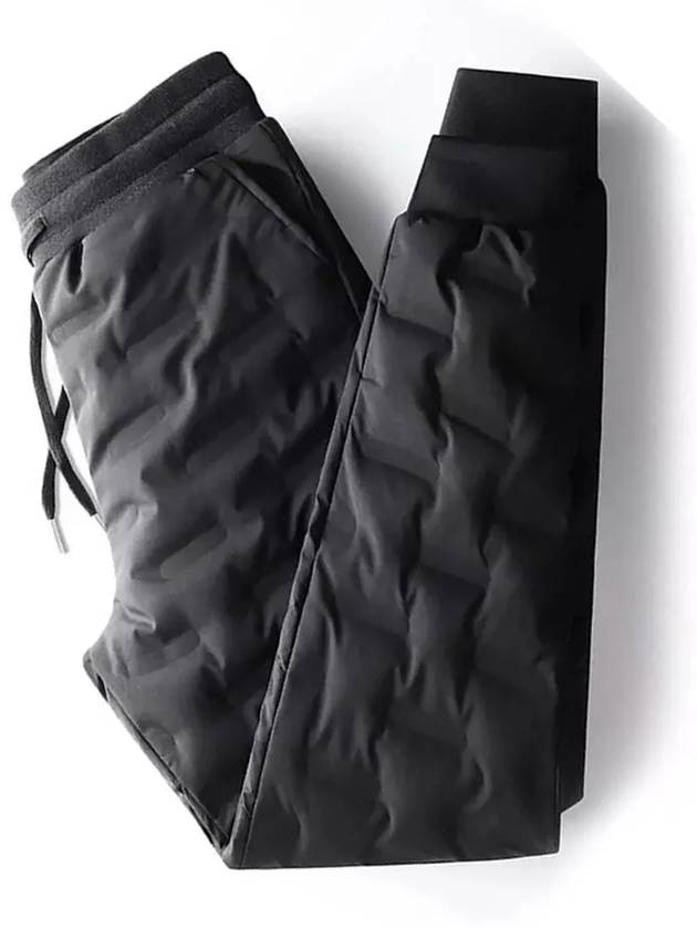 Quilted Duck Down Jogger Banding Padded Straight Pants Black - IKALOOOK - BALAAN 5