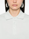 Cropped Cotton Piquet Polo Shirt Blue - BOTTEGA VENETA - BALAAN 5