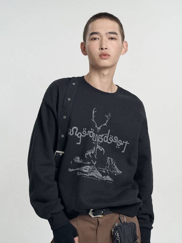 Graphic Desert Sweatshirt Black - MOO - BALAAN 1