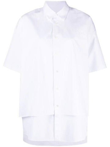 Layered Short Sleeve Shirt White - MAISON KITSUNE - BALAAN.