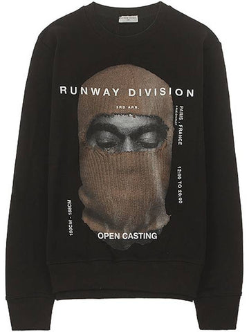 19FW NCW19242 009 Kanye Mask Printing Crew Neck Black Camel Men's Sweatshirt TR - IH NOM UH NIT - BALAAN 1