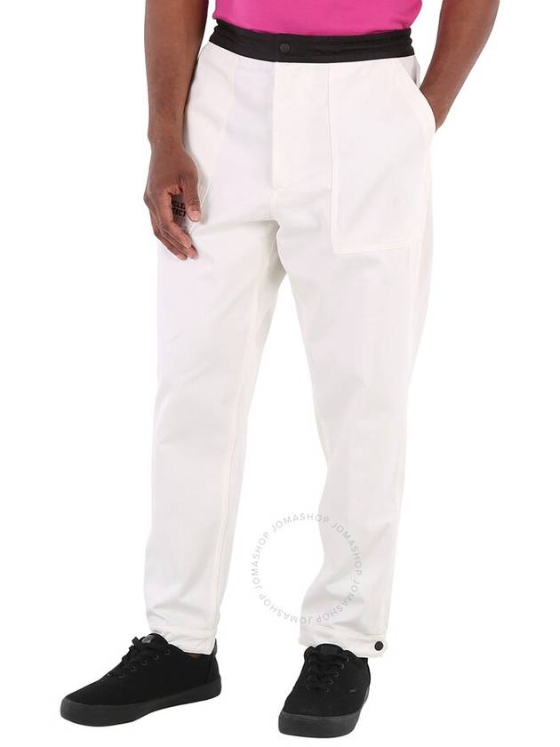 Logo Cotton Straight Pants Silk White - MONCLER - BALAAN 3