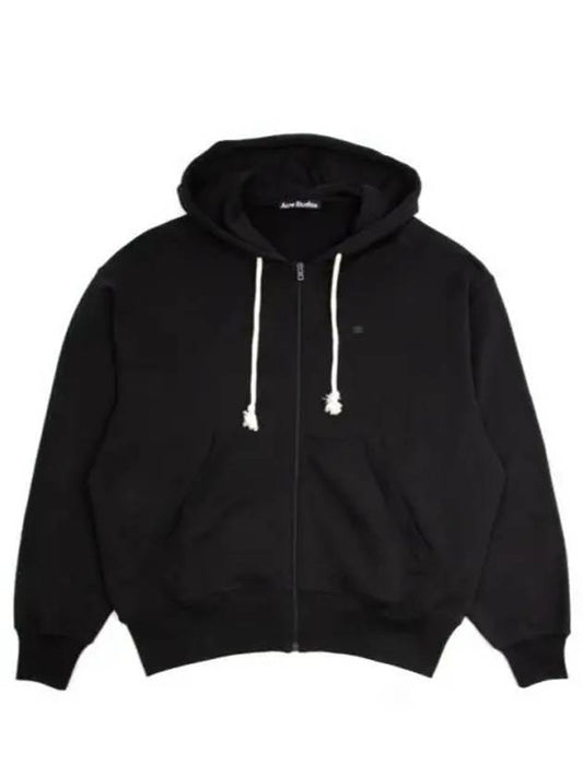 Small Face Logo Patch Zip-Up Hoodie Black - ACNE STUDIOS - BALAAN 2