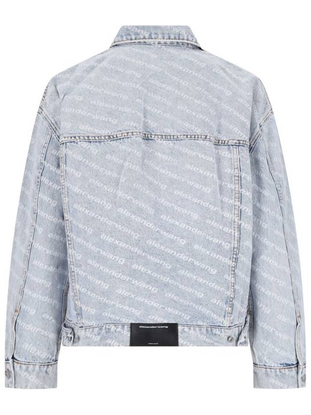 Women's Logo Print Denim Jacket - ALEXANDER WANG - BALAAN 3