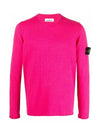 Wappen Patch Crew Neck Knit Top Cyclamen - STONE ISLAND - BALAAN 3